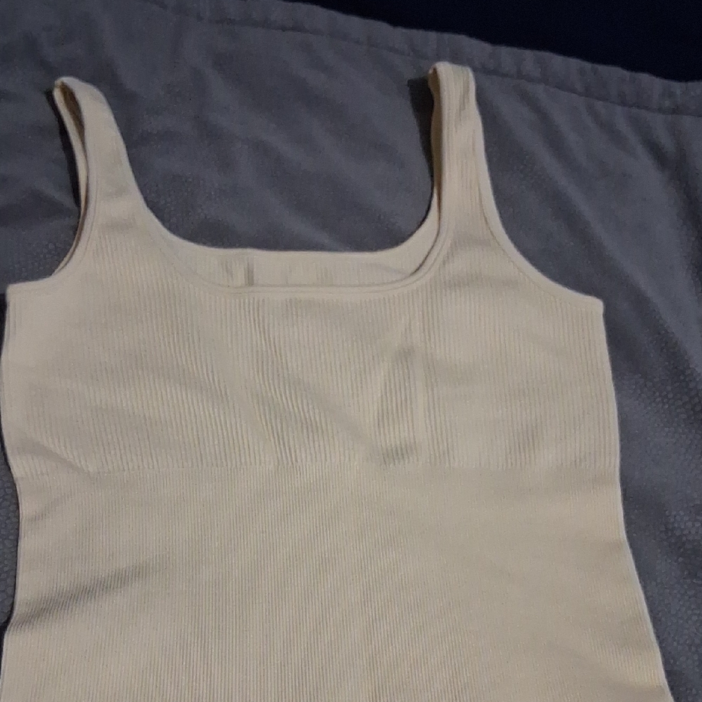 Cream Ribbed Jumpsuit - Picture 3 of 4
